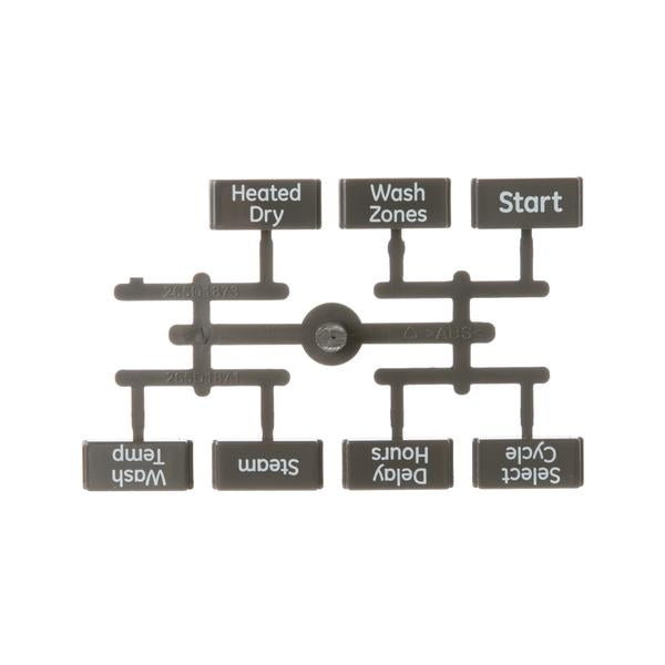 GE APPLIANCE WD34X11850 DISHWASHER BUTTON AND GRAPHICS ASSEMBLY (BLACK) (GENUINE OEM PART) - Parts Solution Group