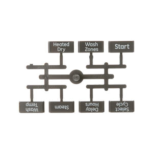 GE APPLIANCE WD34X11850 DISHWASHER BUTTON AND GRAPHICS ASSEMBLY (BLACK) (GENUINE OEM PART)