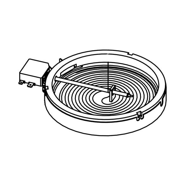 WHIRLPOOL WPW10204679 RANGE RADIANT SURFACE ELEMENT RIGHT FRONT (GENUINE OEM PART) - Parts Solution Group