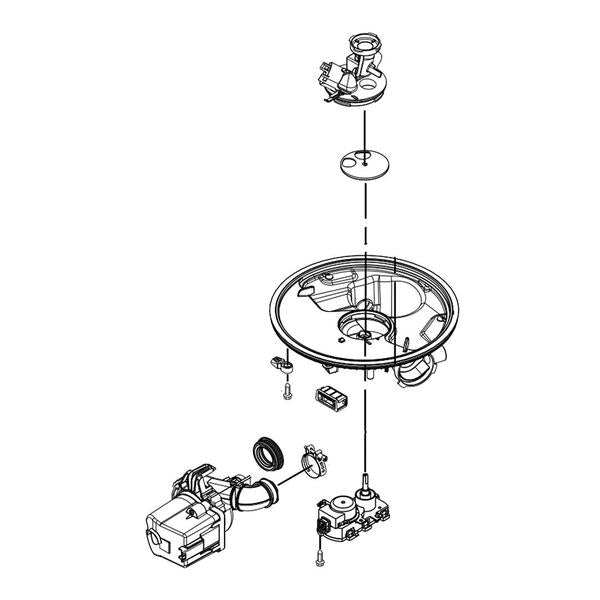 WHIRLPOOL WPW10554963 DISHWASHER PUMP AND MOTOR ASSEMBLY (GENUINE OEM PART) - Parts Solution Group