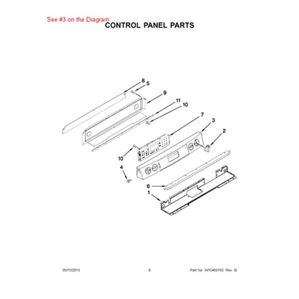 WHIRLPOOL W10314419 RANGE CONTROL PANEL (GENUINE OEM PART)